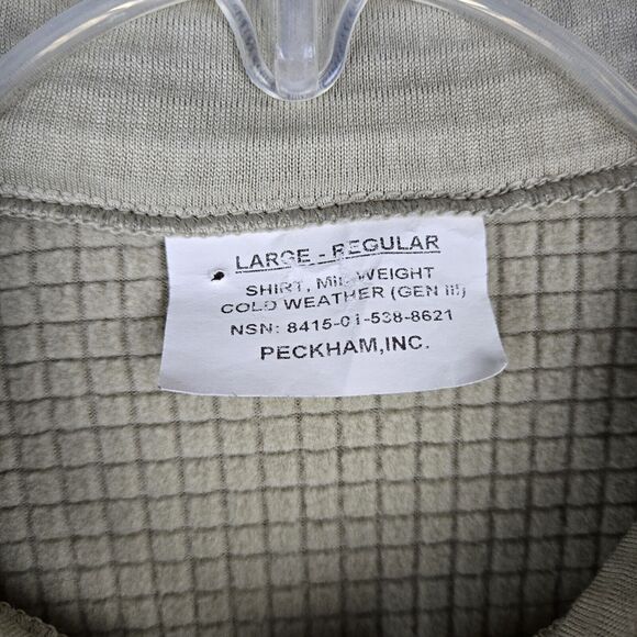 Peckham Polartec Gen III Military Thermal Shirt L Mid Weight Cold Weather Waffle - Picture 5 of 5